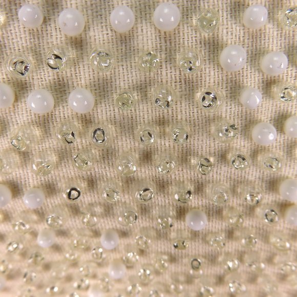 Lumured Corde Bead Evening Bag Ivory Wedding Vtg - Picture 2 of 8